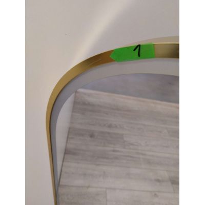 Outlet - Oltens Nordlis lustro 50x120 cm owalne z oświetleniem z przodu z matą grzewczą złoty 64104800