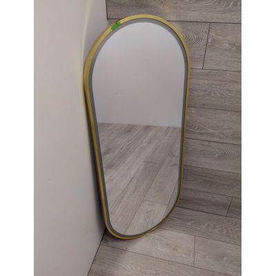 Outlet - Oltens Nordlis lustro 50x120 cm owalne z oświetleniem z przodu z matą grzewczą złoty 64104800