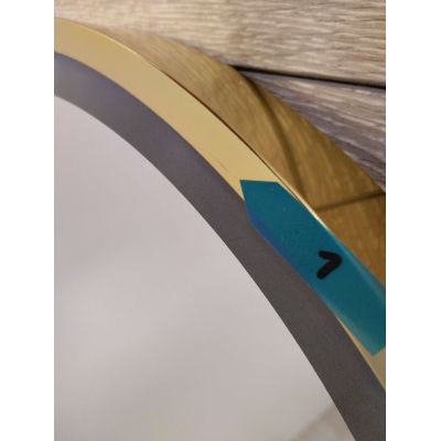 Outlet - Oltens Nordlis lustro 50x120 cm owalne z oświetleniem z przodu z matą grzewczą złoty 64104800