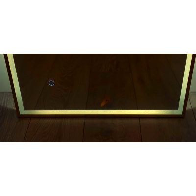 Outlet - Oltens Nordlis lustro 60x120 cm prostokątne z oświetleniem z matą grzewczą złoty 64107800