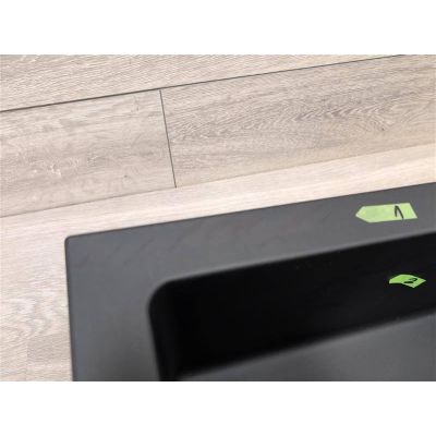 Outlet - Oltens Gravan zlewozmywak granitowy 1,5-komorowy z ociekaczem 100x50 cm czarny mat 72300300