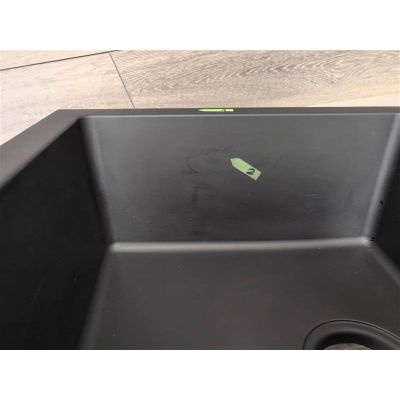 Outlet - Oltens Gravan zlewozmywak granitowy 1,5-komorowy z ociekaczem 100x50 cm czarny mat 72300300