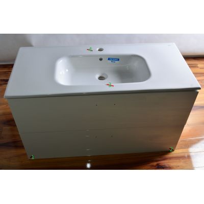 Outlet - Roca Victoria Basic Unik zestaw łazienkowy 100 cm umywalka z szafką biały połysk A855851806