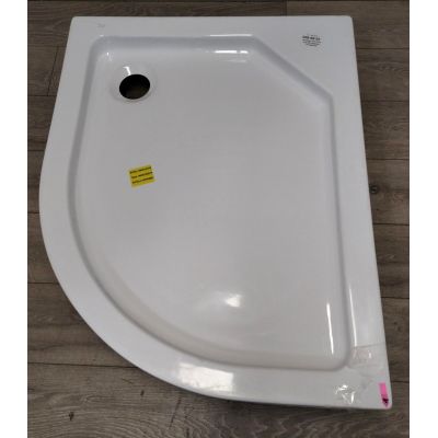 Outlet - New Trendy New Maxima brodzik 100x80 cm półokrągły asymetryczny lewy biały B-0338