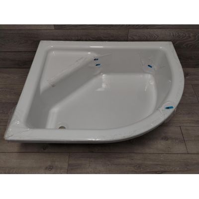 Outlet - New Trendy New Maxima brodzik 100x80 cm półokrągły asymetryczny lewy biały B-0386