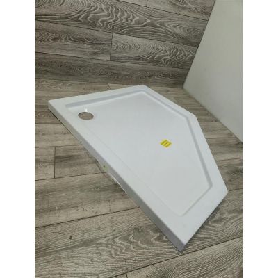 Outlet - New Trendy New Azura brodzik 100x80 cm pięciokątny prawy biały B-0419