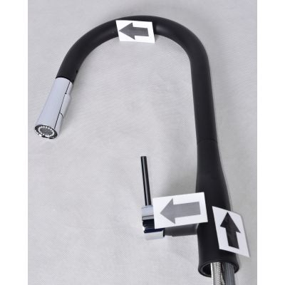 Outlet - Deante Lukrecja bateria kuchenna stojąca czarna/chrom BDHB720