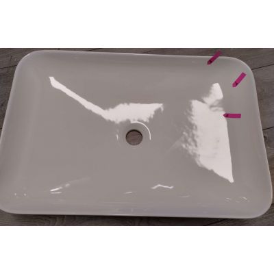 Outlet - Deante Tess umywalka 59,7x39,6 cm nablatowa prostokątna biała CDS6U6S