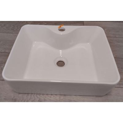 Outlet - Invena Patras umywalka 49x38 cm nablatowa prostokątna biała CE-46-001