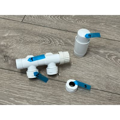 Outlet - Invena PROV zestaw do dolnego podłączenia typu duoplex biały połysk CZ-89-015