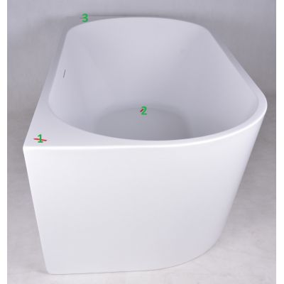 Outlet - Hagser Ilsa wanna wolnostojąca przyścienna 170x80 cm akrylowa owalna biały połysk HGR12000012