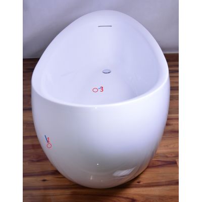 Outlet - Hagser Lora wanna wolnostojąca 170x85 cm akrylowa owalna biały połysk HGR14000012