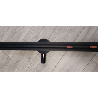 Outlet - Hagser Iris Slim odpływ prysznicowy liniowy 80 cm ruszt odwracalny czarny mat HGR18000030