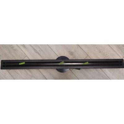 Outlet - Hagser Iris Slim odpływ prysznicowy liniowy 90 cm ruszt odwracalny czarny mat HGR19000030
