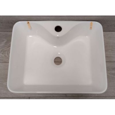 Outlet - Hagser Alexa umywalka 48x37 cm nablatowa prostokątna biała HGR20000041