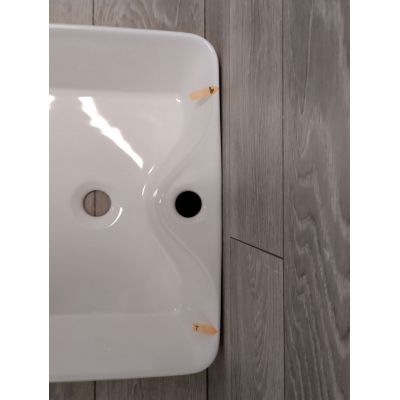 Outlet - Hagser Alexa umywalka 48x37 cm nablatowa prostokątna biała HGR20000041