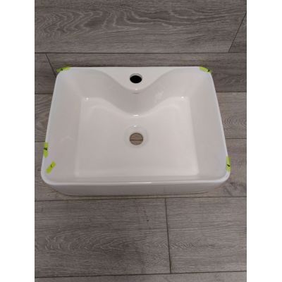 Outlet - Hagser Alexa umywalka 48x37 cm nablatowa prostokątna biała HGR20000041