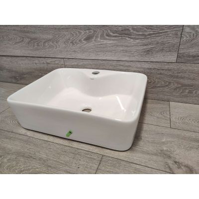 Outlet - Hagser Alexa umywalka 48x37 cm nablatowa prostokątna biała HGR20000041