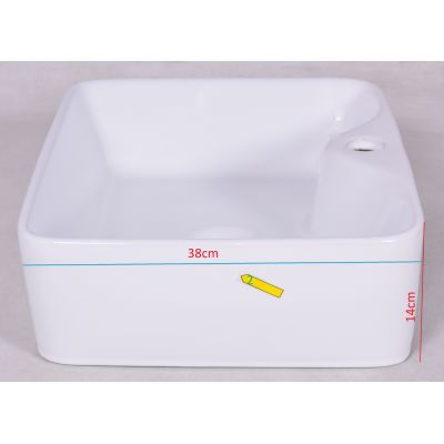 Outlet - Hagser Alexa umywalka 48x37 cm nablatowa prostokątna biała HGR20000041