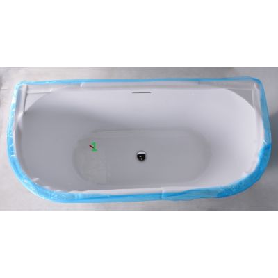 Outlet - Hagser Ilsa wanna wolnostojąca przyścienna 150x70 cm akrylowa owalna biały połysk HGR80000012