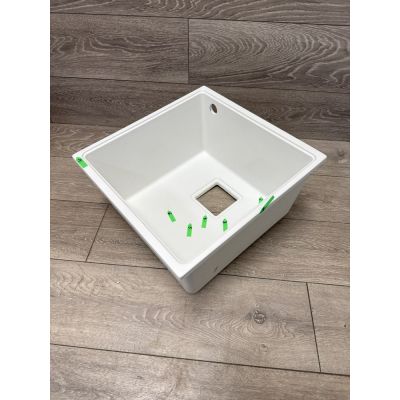 Outlet - Quadron David 40 zlewozmywak 42x42 cm GraniteQ snow white/złoty HQD4242U1-G1