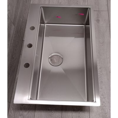 Outlet - Quadron Burt 110 Workstation zlewozmywak stalowy 76x49 cm stal szczotkowana MF76050BS