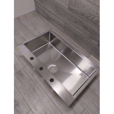Outlet - Quadron Burt zlewozmywak stalowy z syfonem 76x49 cm stal MF76050BS