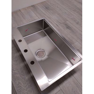 Outlet - Quadron Burt zlewozmywak stalowy z syfonem 76x49 cm stal MF76050BS
