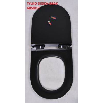 Outlet - Massi Decos miska WC z deską wolnoopadającą wisząca bez kołnierza czarny mat