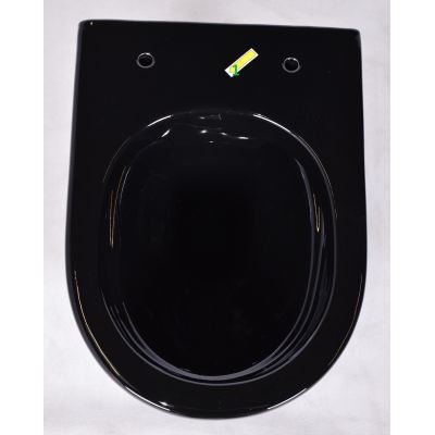 Outlet - Rea Carlo Mini miska WC z deską wolnoopadającą wisząca bez kołnierza czarny