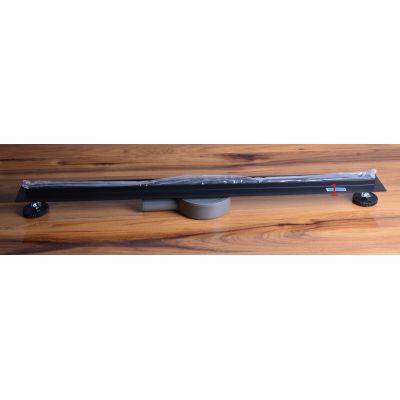 Outlet - Rea Neo Slim Black Pro odpływ liniowy 80 cm z kołnierzem czarny REA-G8902