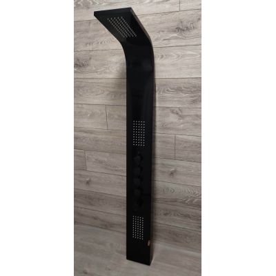 Outlet - Corsan Samsara panel prysznicowy ścienny termostatyczny czarny szczotkowany S-003TSAMSARACZARNA