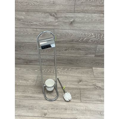 Outlet - Merida stojak na papier toaletowy i szczotkę WC biały/chrom SZMUA