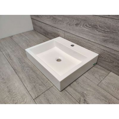 Outlet - Omnires M+ umywalka 50x42 cm prostokątna ścienna-nablatowa biała Thasos500BP