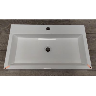 Outlet - Omnires M+ umywalka 70x42 cm prostokątna ścienna-nablatowa biała THASOS700BP