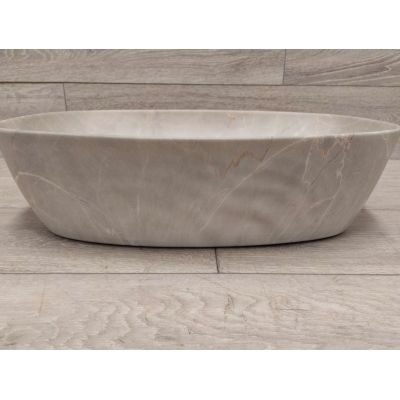 Outlet - Comad Anna umywalka 50,5x39,5 cm nablatowa owalna kamień/beż mat UN-ANNA-MY1