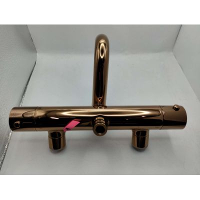 Outlet - Omnires Y zestaw wannowo-prysznicowy ścienny termostatyczny z deszczownicą miedź połysk Y1234CP