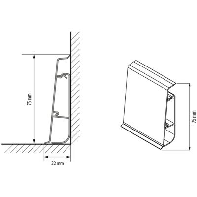 Cezar Hi-Line Prestige listwa przypodłogowa PVC 250 cm czarny mat 621284