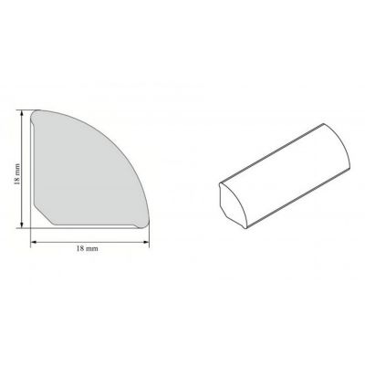 Cezar profil wykończeniowy ćwierćwałek 18x18 mm PVC 250 cm szary 625701