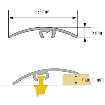 Cezar LW35 5w1 listwa progowa wciskana 90 cm złota 822087
