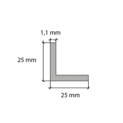 Cezar profil ochronny kątownik 25x25 mm równoramienny PVC 200 cm biały 868290
