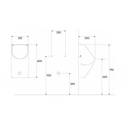 Keramag Renova Nr 1 Plan pisuar nie wymagający spłukiwania wodą KeraTect 235170-600