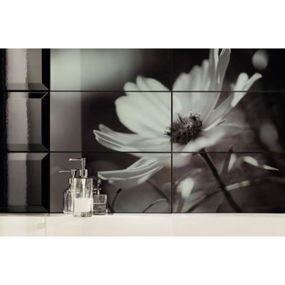 Domino Joy listwa ścienna szklana czarna 44,8x1,5cm