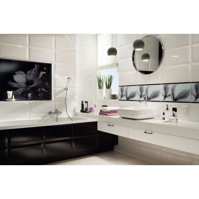 Domino Joy listwa ścienna szklana czarna 44,8x1,5cm