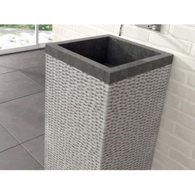 Bathco Spain Borneo Negro umywalka 45x45x90 cm wolnostojąca kwadratowa czarna 00329/WL