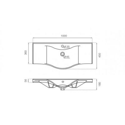 Bathco Spain Helsinki umywalka 100x45 cm ścienna biała 4093