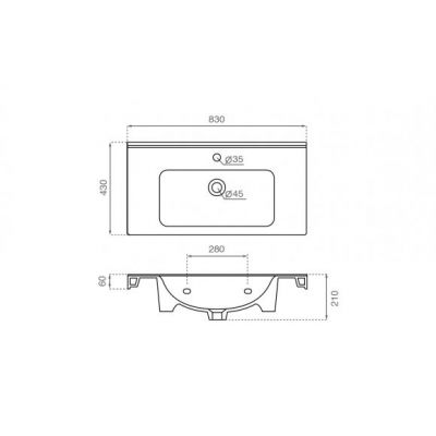 Bathco Spain Praga umywalka 83x43cm ścienna biała 4098