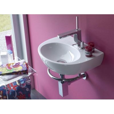 Bathco Spain Alhambra/D umywalka 45,5x33,5 cm z dozownikiem i relingiem ścienna biała 4910/D