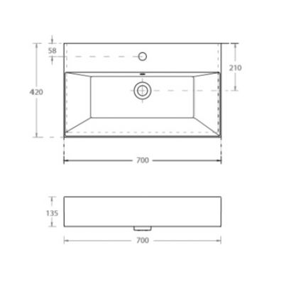 Bathco Spain Bruselas umywalka 70x42 cm nablatowa biała 4107