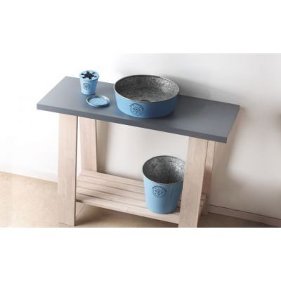 Bathco Spain Kioto umywalka nablatowa + set Zinc Azul 35x35x10cm niebieska 8330